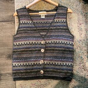 Fair Isle Knitted Eddie Bauer Vest size S